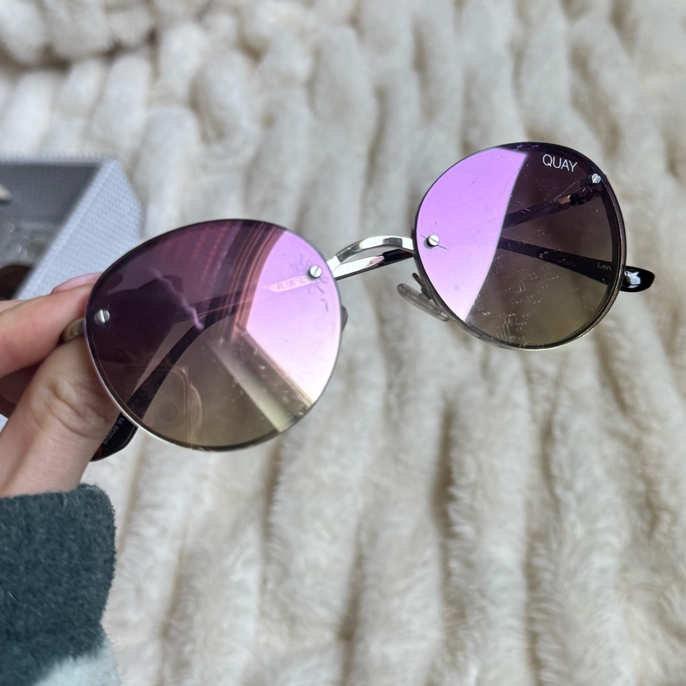 Quay purple yellow rimless sunglasses